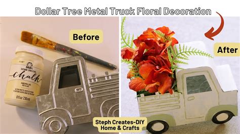 using tripods and metal trucks for house decor|Easy and Affordable DIY: Dollar Tree Metal Truck Floral Décor.